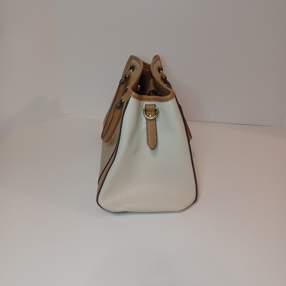 Anne Klein Purse Never Used Tan Cream Gold Accent Hardware Missing Long Strap - Picture 3 of 11